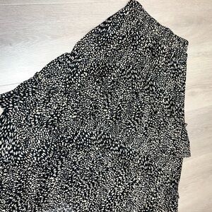 Black and White High Low Skirt